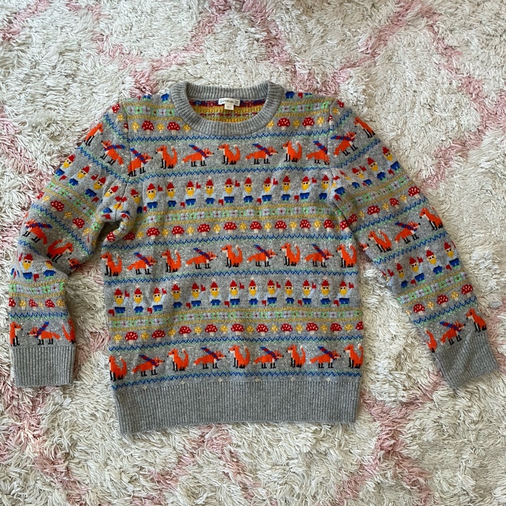 Crewcuts Grey Novelty Nordic Fox Sweater 14